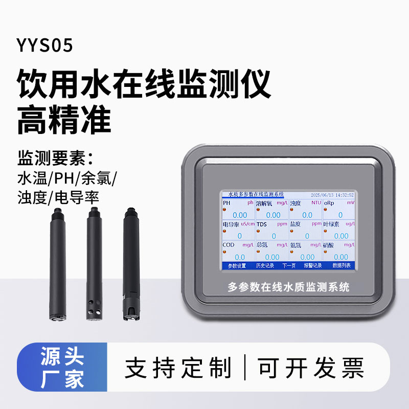飲用水水質(zhì)監(jiān)測參數(shù)(水溫、ph、余氯、濁度、電導(dǎo)率)